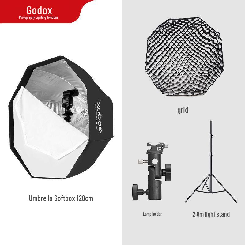 Godox Octagonal Softbox with Grid - Portable 80/95/120cm On-Camera Fill Light