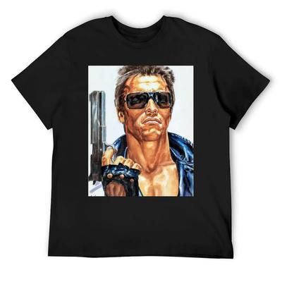 Arnold Schwarzenegger pintura arte de pôster de filme Camiseta verão 2025 camisetas vintage roupas básicas masculinas