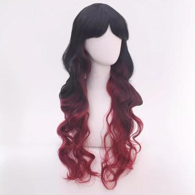 Long Curly Hair Gradual Change Wig Hairstyle Wig Multi-Color Color, Hair Women Medium And Long Headgear