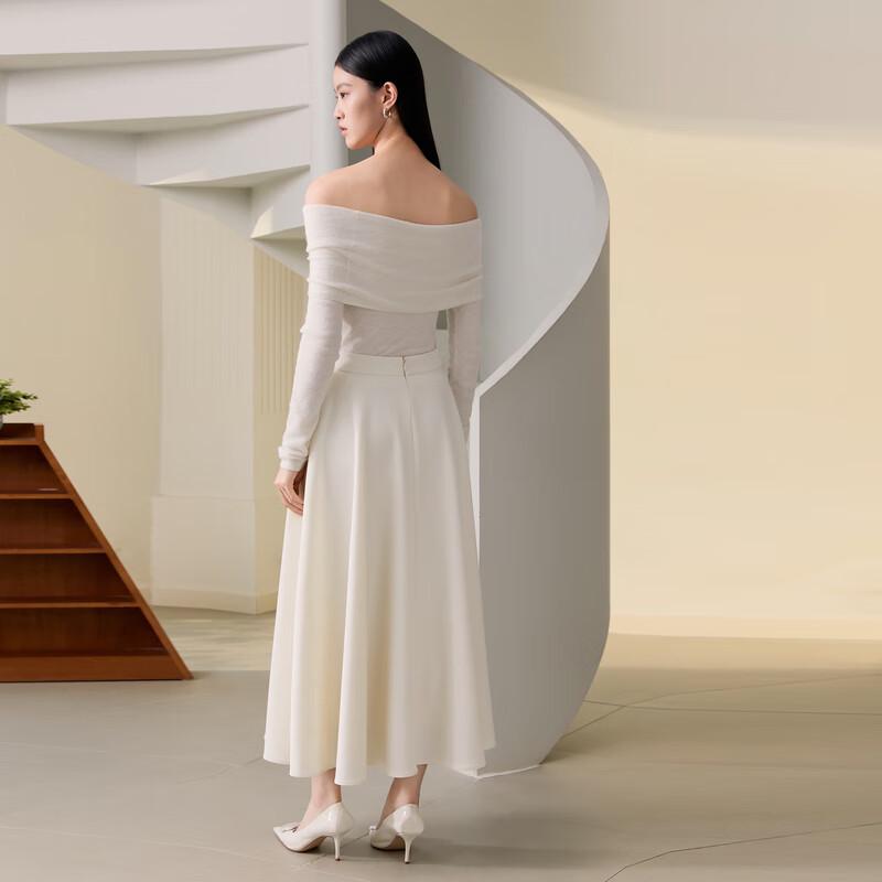 ELLASSAY Elegant Embroidered A-line Floral Midi Skirt