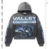 American Streetwear 3D Print Zip Y2K Hoodie Jacket Men Women