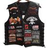 Chaleco de Cuero Patchwork Americano Harley para Hombre para Ciclismo con Parches Bordados, Talla 42