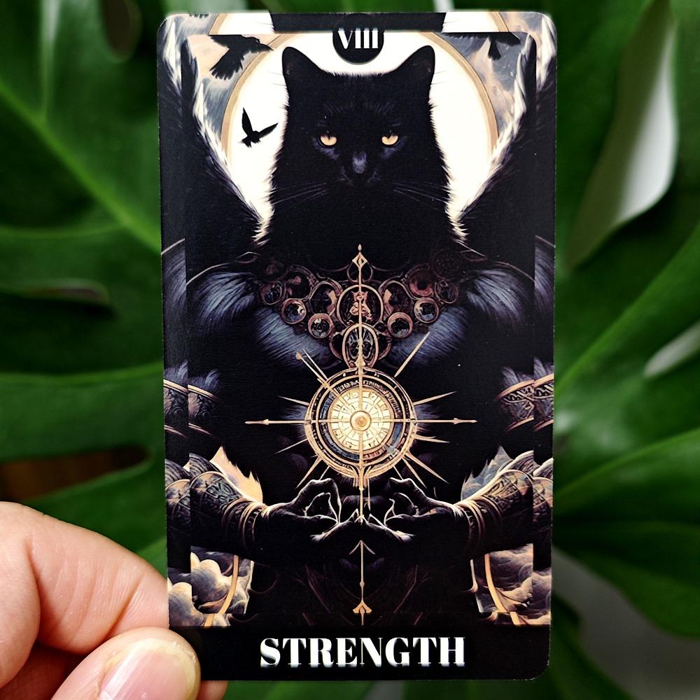 Black Cat Tarot Shadowy Cat Deck Feline Deck 78 Pcs Tarot Cards Based on Rider Waite System for Beginners 10.3*6cm