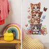 Kitten Human Pyramid Butterfly Flowers Bedroom Living Room Entrance Hall Home Background Beautification Wall Stickers