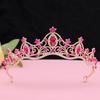 Couronne Tiara de Mariée de Luxe, Couronne de Mariage en Cristal Plaqué Argent pour Mariée Fête d'Anniversaire
