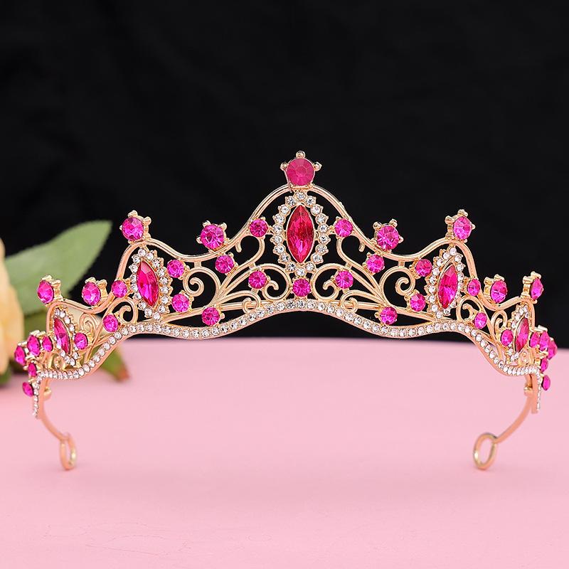Couronne Tiara de Mariée de Luxe, Couronne de Mariage en Cristal Plaqué Argent pour Mariée Fête d'Anniversaire
