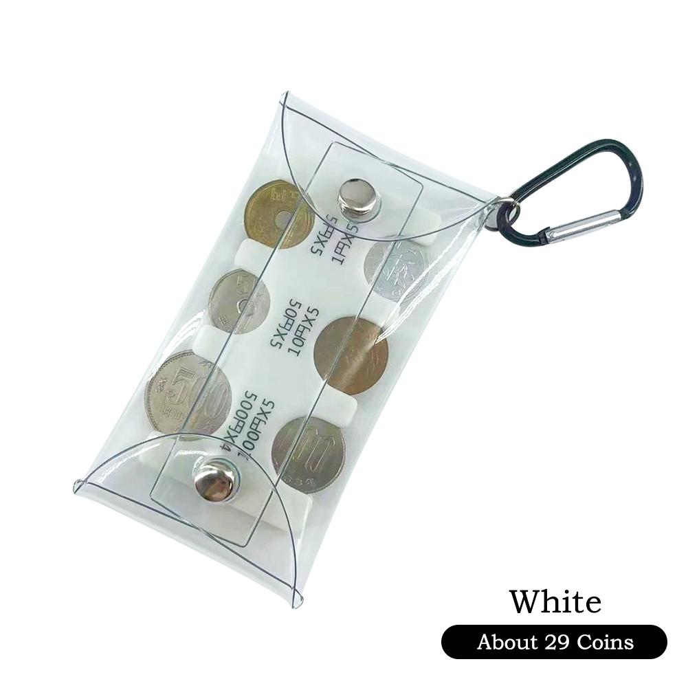 

Японский органайзер для монет с отстегивающимся ПВХ-карманом и карабином, пластиковый кошелек с несколькими отделениями для иен