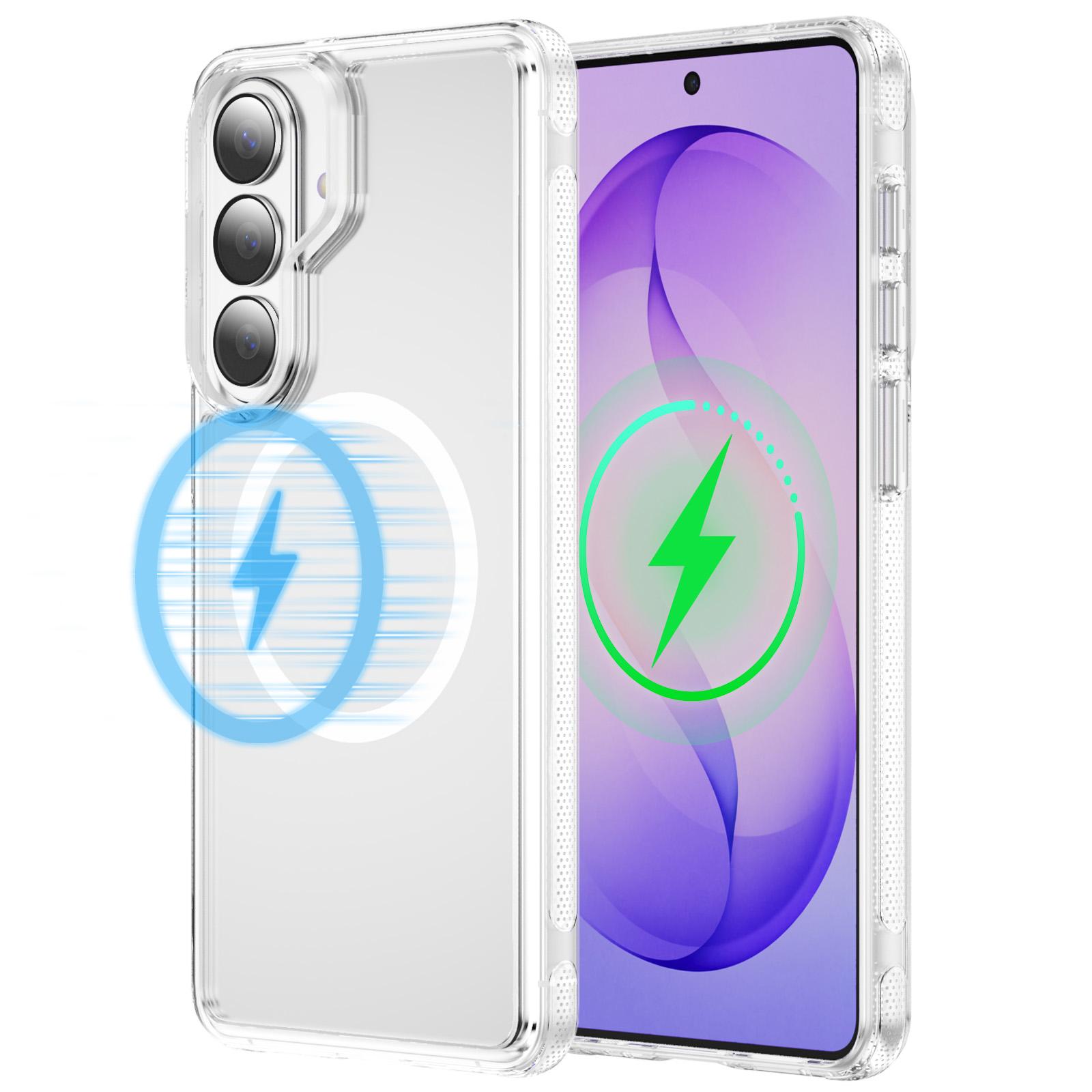 

Magnetic Clear Hybrid Shockproof Cases For Samsung S26 S25 S24 Plus Ultra For Magsafe Metal Lens Ring Anti-fall Bumper Cover Galaxy S26 Ultra