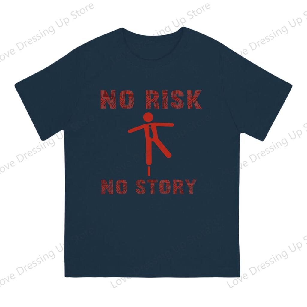 100 Cotton Tshirt Unisexs Tshirt No Risk No Story Summer  Casual Short Sleeves S6xl