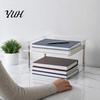 Stackable Office Storage Clear Desk Organizer, Transparent Layers PET File Rack, Stationery Box Space Saving Organizer for A4 Documents And