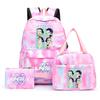 3-teiliges/Set Cartoon K-Pop bedruckter Rucksack mit Federmäppchen und Lunchtasche für Teenager Mädchen Jungen Schulranzen Kindergeschenk Große Kapazität Wasserdicht Reisetasche