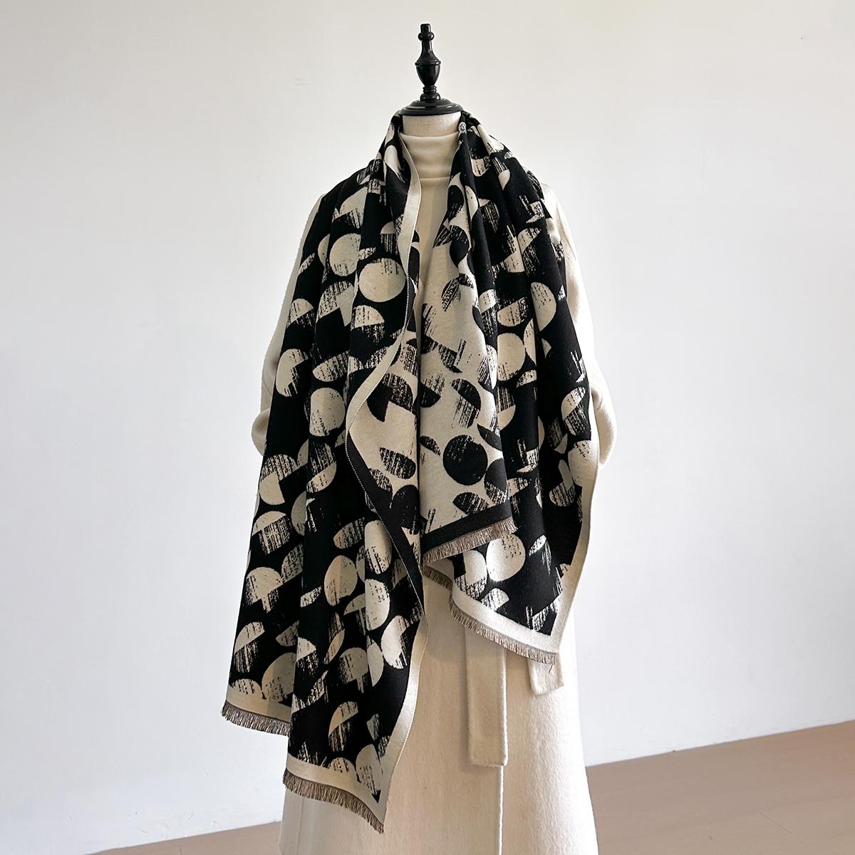 

Winter Warm Cashmere Scarf for Women Luxury Jacquard Pashmina Shawl Wrap Neckerchief Female Bufanda Echarpe Design Headband