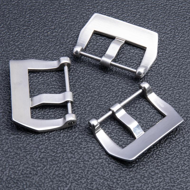 Stainless Steel Pin Tang Buckle Rubber Leather Watchband 18mm 20mm 22mm 24mm 26mm For Panerai Wristband Screw Clasp Accessories