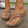 Women's Summer New Plus Size Women's Wedge Flip-Toe Sandals Casual Comfort Polyurethane Sole