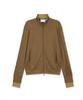 MICHIKO LONDON SPORTS Soft Jersey Layered High-Neck Zip-Up Khaki Brown