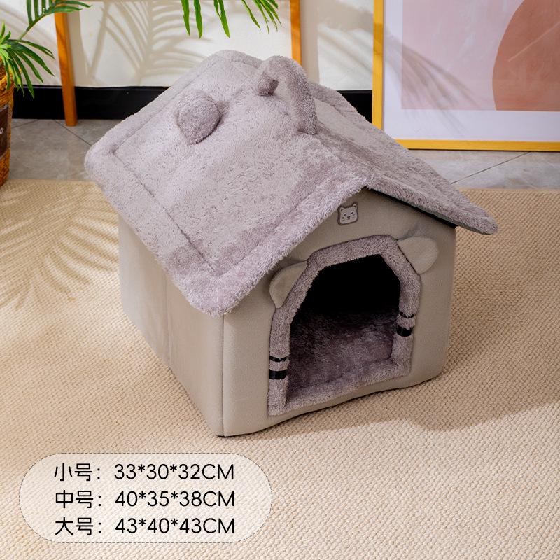 Cat & Dog House: All-Season Enclosed Winter Warm Detachable & Washable Pet Bed, Shippable