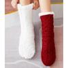 Bodensocken, Weihnachtssocken, Teppichsocken, Damen Herbst und Winter mit Samt-Mittelrohr