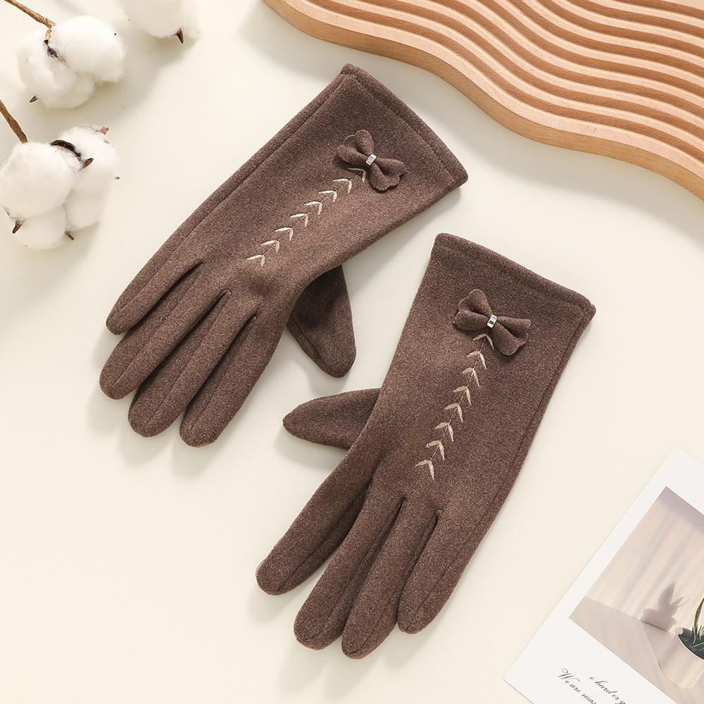 Warm gloves Three-line rabbit velvet men's and women's fashion cold-proof velvet outdoor cycling autumn and winter gloves