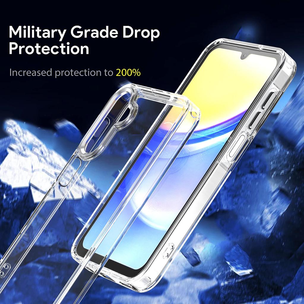 Luxury Shockproof Transparent Case for Samsung Galaxy S25 S24 S23 S22 Ultra Plus S25 Edge S25FE S24FE S23FE S21FE A53 A52 Cover