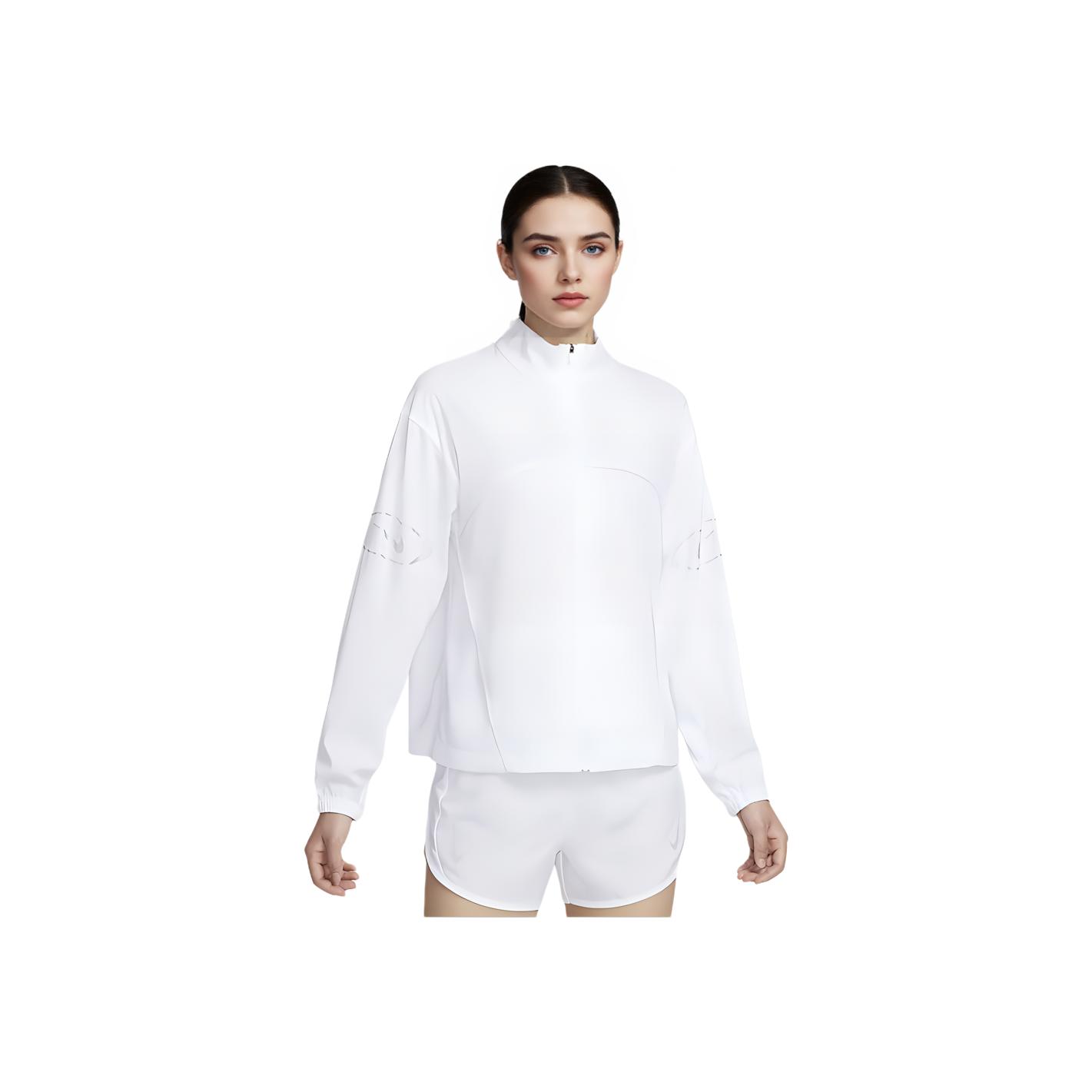 

Nike Solid Color Outdoor Casual Sports Zip Collar Jacket Women jackets White FV6414100 M