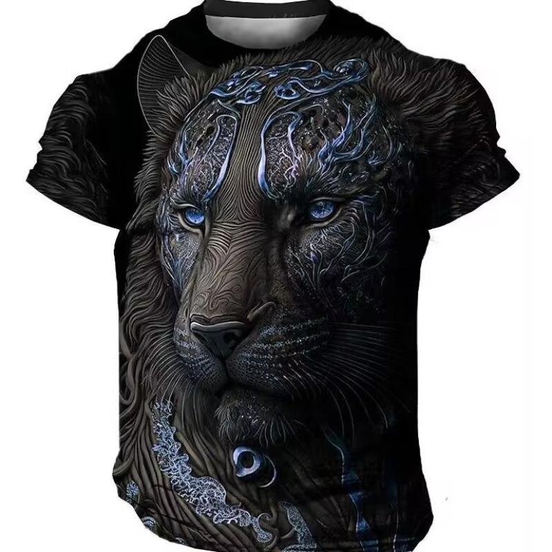 New 3D Printed Men's Round Neck Short Sleeved Casual T-shirt Men's Summer T-shirt