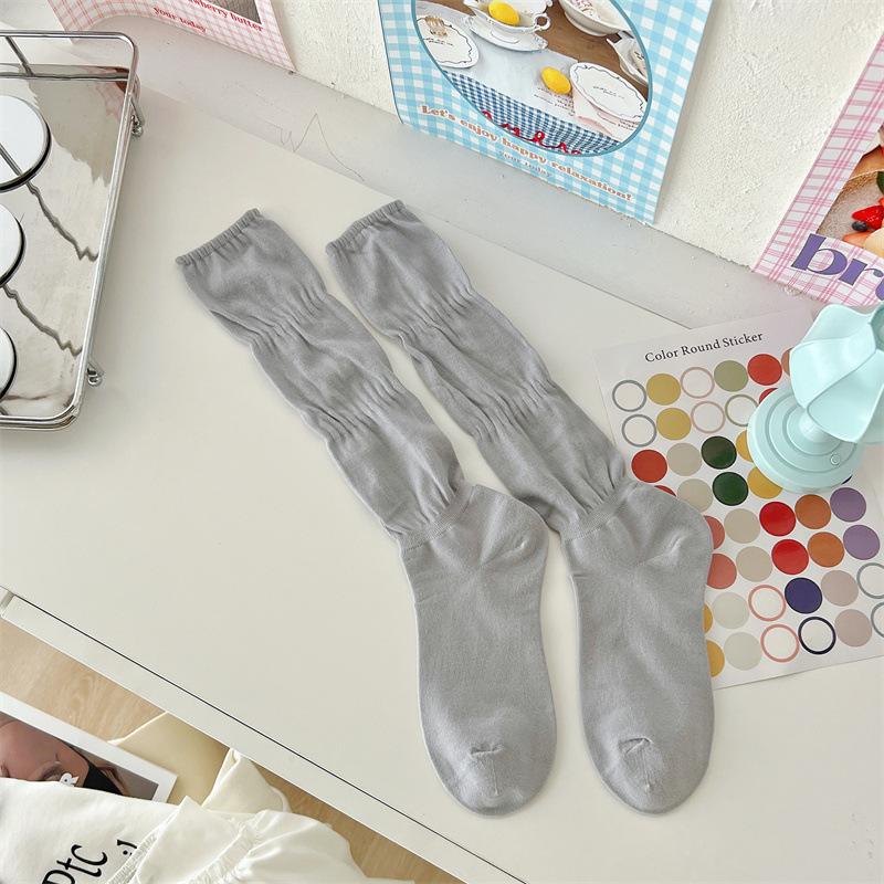 Dui Dui Thin Summer Socks, Combed Cotton, Breathable and Sweet Women's Shoes, Ballet Sock Style, Solid Color Calf Socks, Versatile