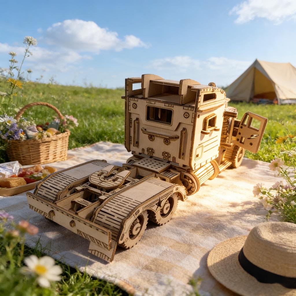 DO-IT-YOURSELF Wooden Truck Miniature Kit 3D P High Quality Durable Design Safe for Children uzzle Imaginative Holiday Birthday Present Toy