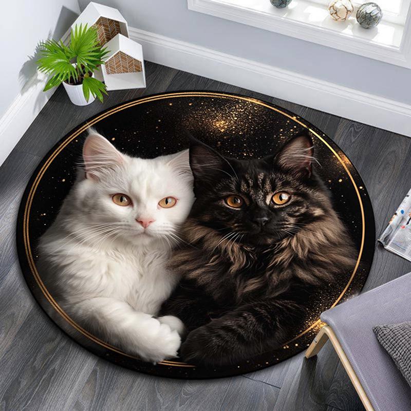 Cartoon Print Round Area Rug,Carpet Rug for Living Room Bedroom Sofa Playroom Decor,Non-slip Floor Mat