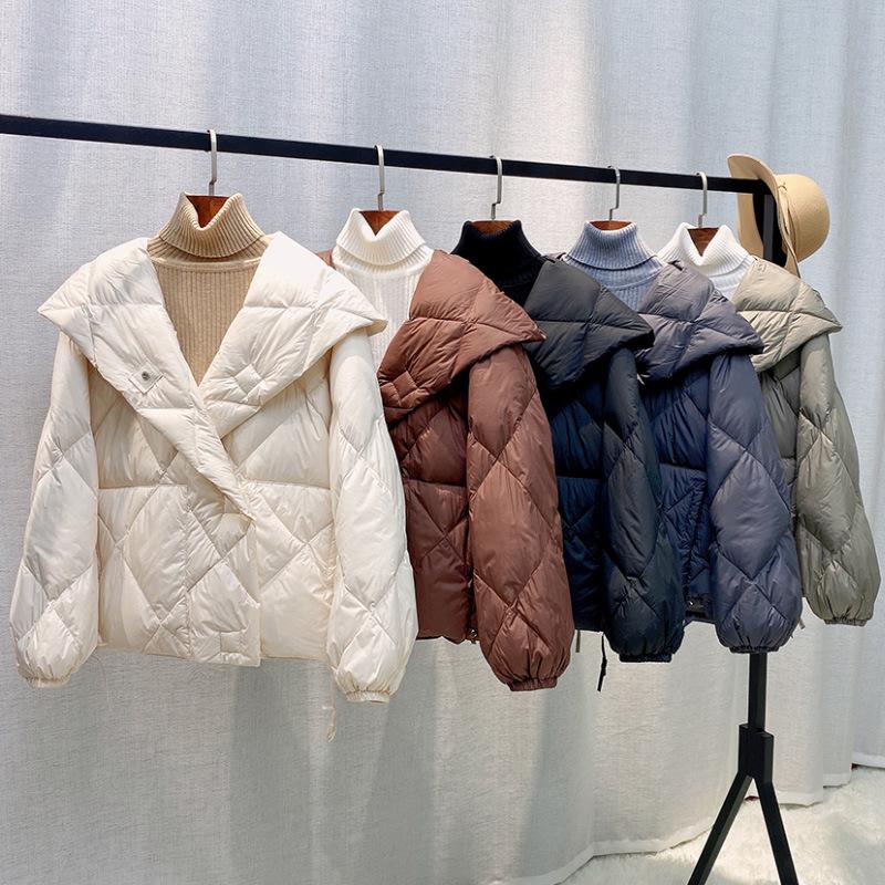 Winter Fashion Down Short Jacket Women Thick Warm Hooded Puffer Coat Outwear