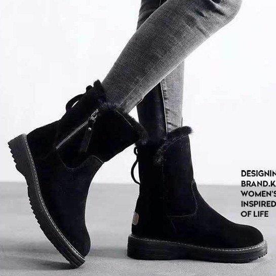 Annual thick velvet snow boots cold-proof and warm medium tube shoes piled thickened non-slip cotton shoes autumn and winter