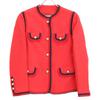 Gucci 482665 17 Years Red Pearl Button Collarless Jacket Jacket 38 Red navyUsed