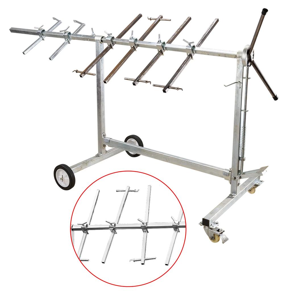 4-Wheel Automotive Spray Paint Stand,Adjustable Car Body Repair Rack,Vehicle Painting Holder,Collapsible Auto Refinishing Rack