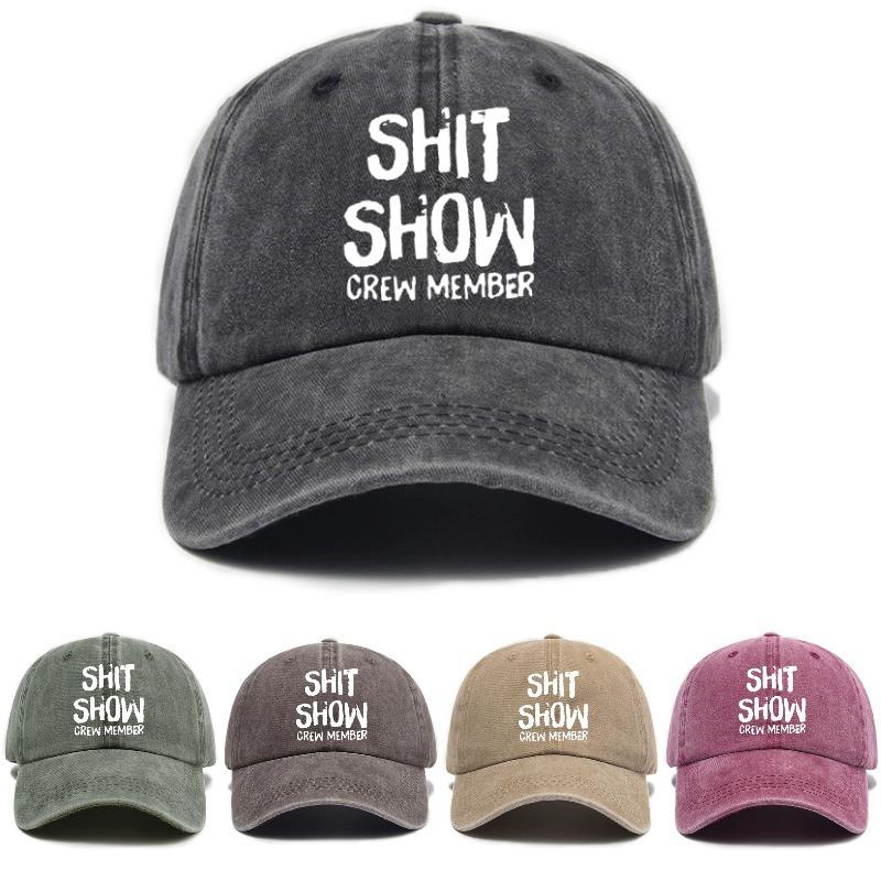 Trendy Versatile Hip Hop Letter Printing Washed Old Soft Top Sunshade Baseball Cap Unisex Baseball Cap