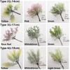 6PCS/Bundle DIY Xmas Ornament Home Decor Pine Artificial Flowers Simulation Plants Faux Grass