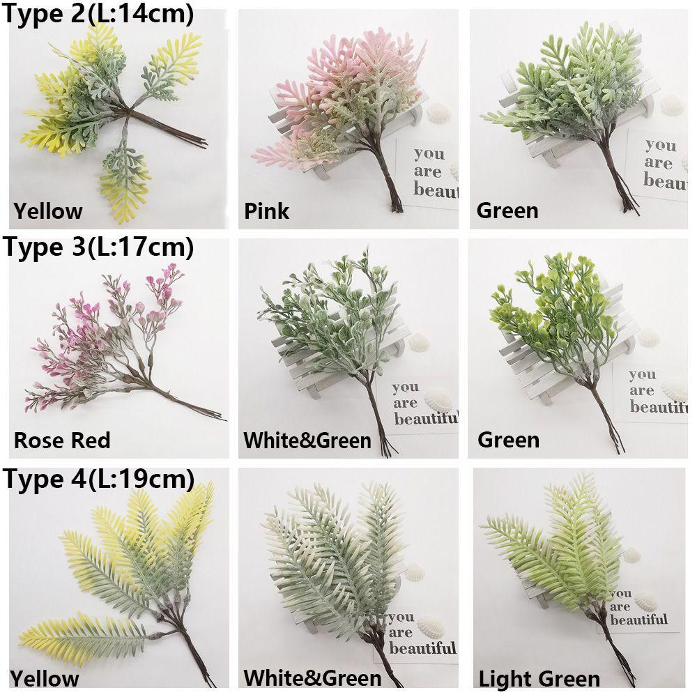 6PCS/Bundle DIY Xmas Ornament Home Decor Pine Artificial Flowers Simulation Plants Faux Grass