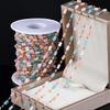 1Meter Macarron Crystal Cuboid Cube Beads Copper Chains Necklaces Bracelets Chain DIY Cloth Keychain Accessories Jewelry Making