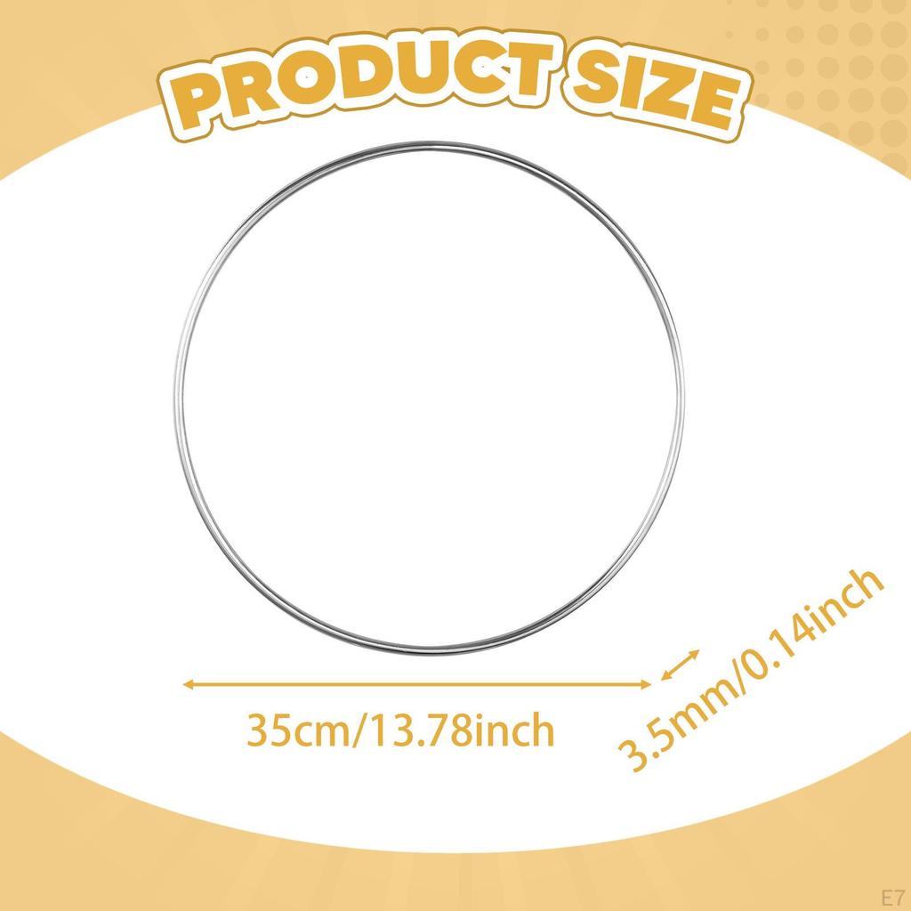 2 Flower Hoops, Metal Rings for Crafts, Elegant Macrame Wreath Party Supplies, Office,