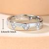 Single Row Love Heart White Zircon Crystal Rings For Women Vintage Fashion CopperColor Ring Wedding Jewelry Mother's Day Gifts