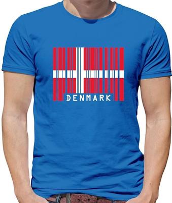Danemark Code-Barres Drapeau - T-Shirt - Danois Dane Copenhagen Amour Vivre