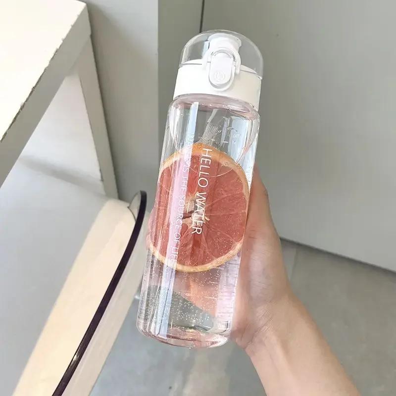 1 peça - Copo de Água Esportivo de Verão, Copo de Plástico Portátil de Grande Capacidade, Simples Resistente a Altas Temperaturas Antiderrapante Garrafa de Água