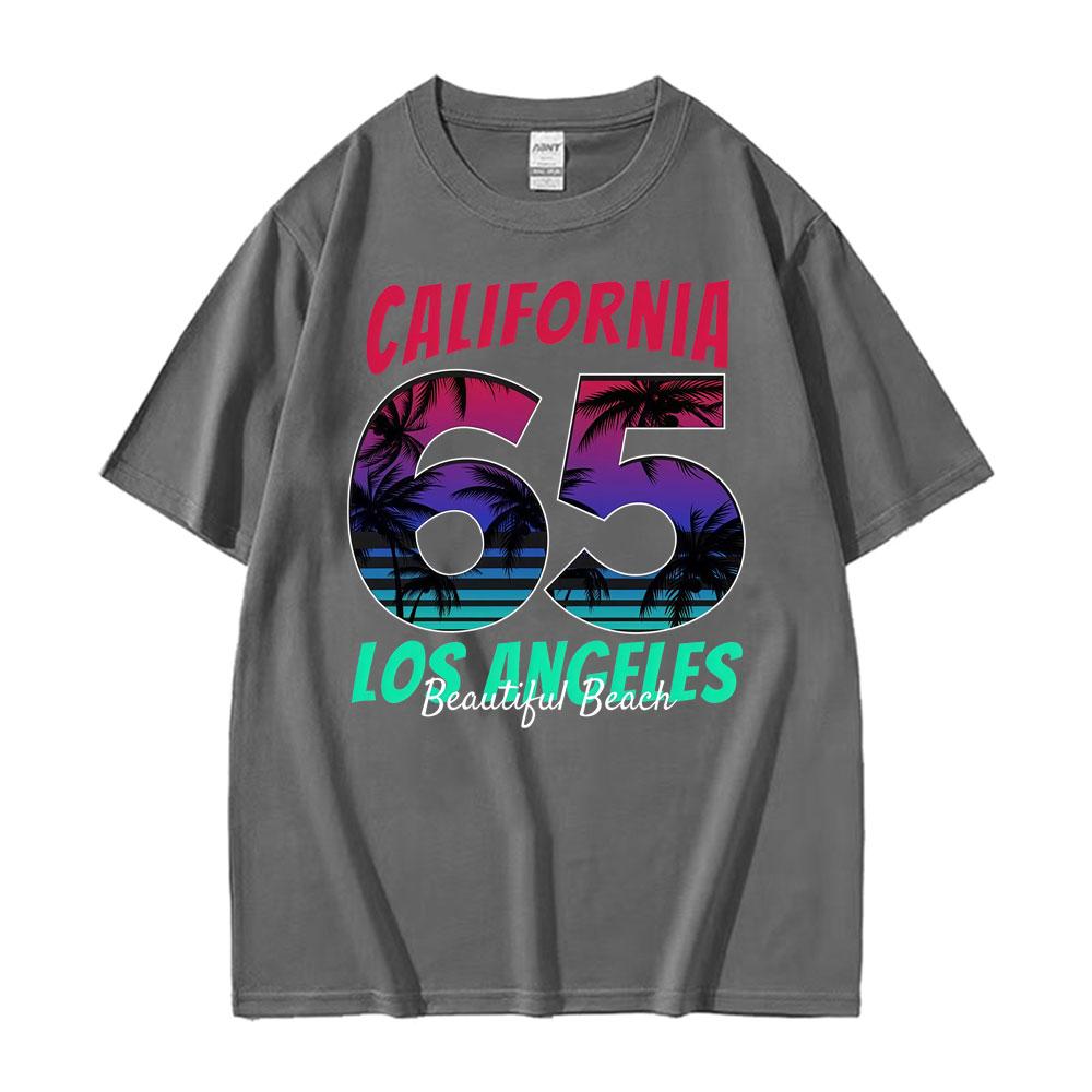 California Los Angeles Beautiful Beach T Shirt Men Women Fashion Vintage Short Sleeve Tshirts Cotton Casual Oversized Tee Shirt