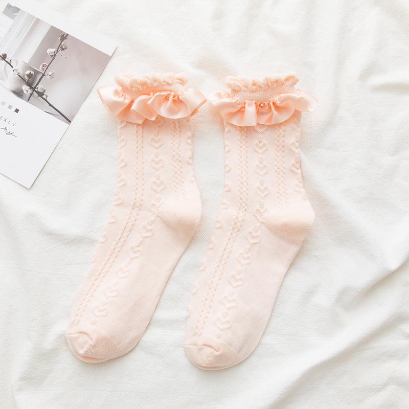 Xianuo 2022 Calzini da Donna Lolita Carini Giapponesi JK con Pizzo 084