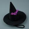 Witch Pet Hat Costume Accessory With Pumpkin And Bat Designs For Wear Halloween