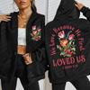 Loves Us Beautiful Flowers Prints Zipper Hoody Woman Crewneck Sportswear Vintage Oversize Hoodie Fleece Casual Soft Clothes
