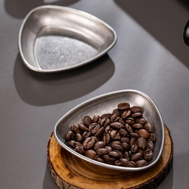 Stainless Steel Coffee Bean Dosing Weighing Tray - Sprayer Spoon Shovel Teaspoon Vessel
