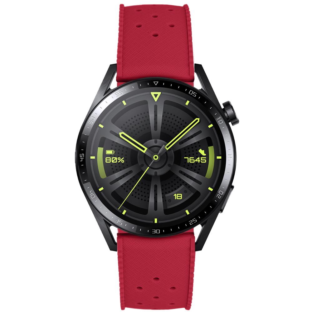 ERBORD Universal Silicone Strap 22mm, Tropic, Red / Black Buckle
