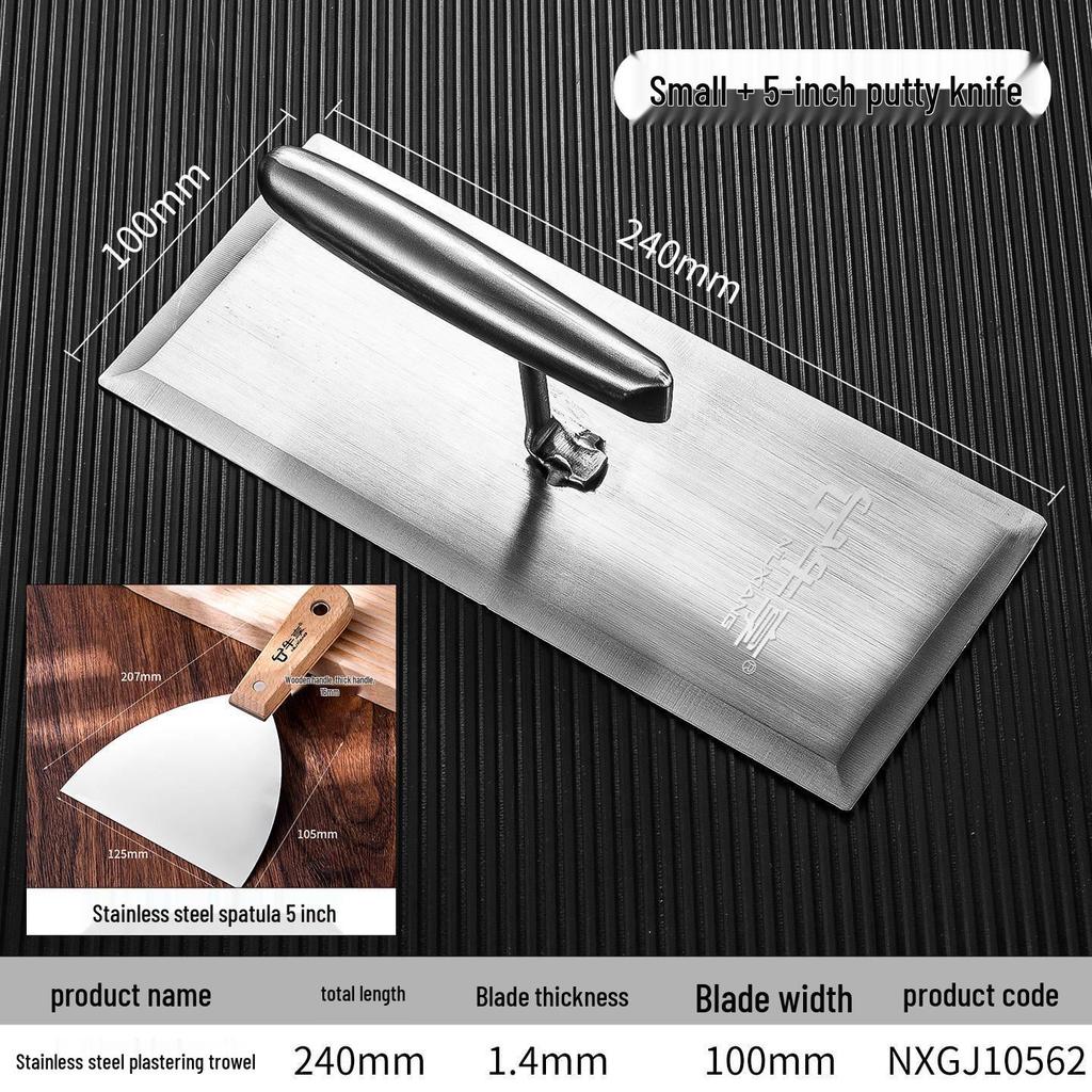 Stainless Steel Plastering Trowel and Putty Scraper Tool for Masonry and Wall Finishing