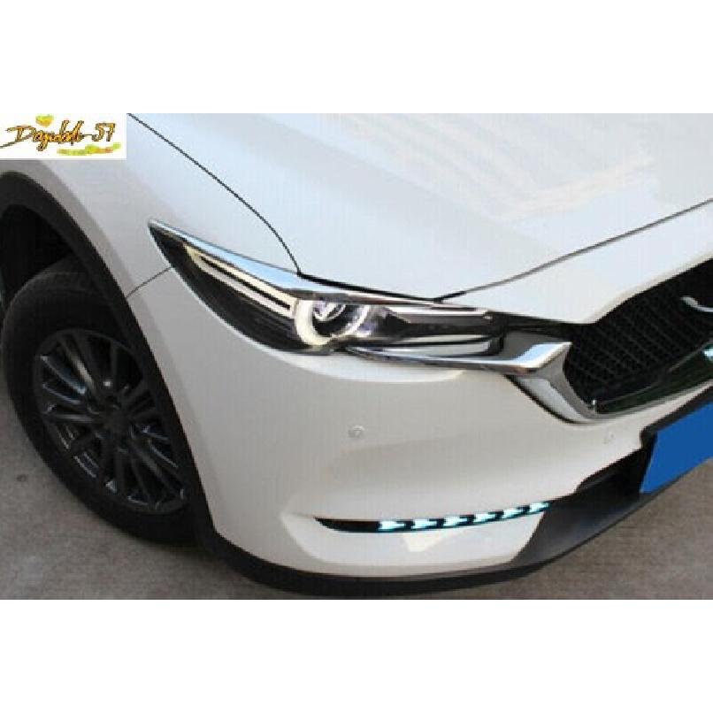ABS Chrome  Front Headlight Eyebrows Lamp Strip Trim For Mazda CX-5 2017-21