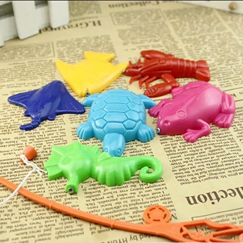 Magnetic Fishing Game Toy Rod 8 Fish Hook Catch Kids Childern Bath Time