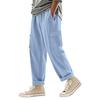 Men's linen trousers four seasons thin section breathable workwear multi-pocket loose casual trend wide-legged trousers